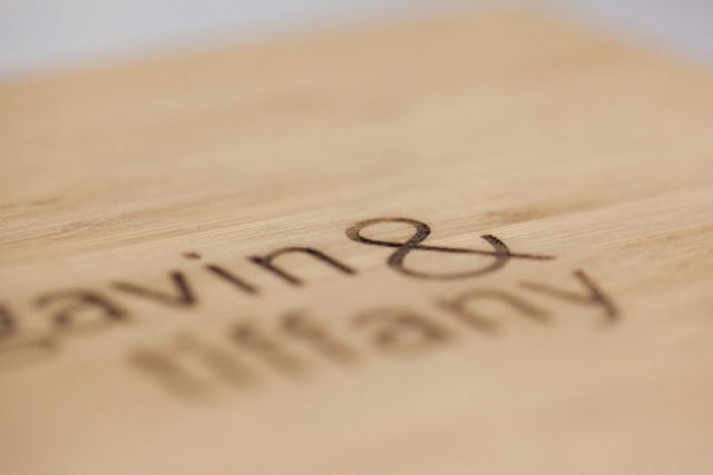 close up engraving on bamboo cover | lifethreads albums by D&R Photo